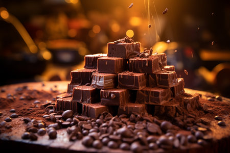 chocolate Yummy food, gifting, enjoying, and making chocolate. Delicious chocolate dessert, a way to show their affection for those they care about. Sweet food. cacao mlk brownの素材