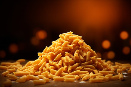 Pasta Italian dish prepared from flour and water that cooked in various shapes and served with sauces. popular, versatility and ability to be combined with variety of ingredientsの素材