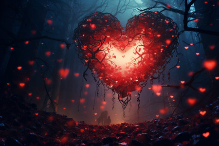 Valentine's day, Love Day, celebrating on February 14, feelings of love and friendship, sending cards and gifts to a loved one, romance, heart, red roses, balloons, banner, copy space, greeting cardの素材