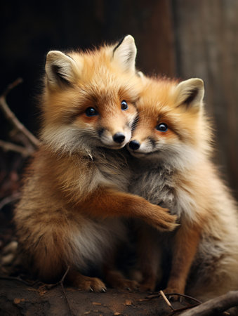 National Hugging Day. Cute animated animals hug each other. celebration of warmth, heartfelt embraces emotional connection, kindness, well-being, share love, compassion, and smiles banner copy spaceの素材