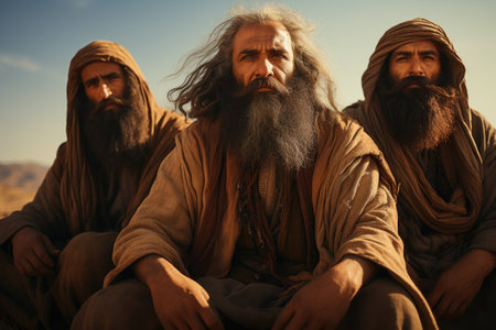 Reyes Magos. Three kings day, brought gifts to Jesus Christ after learning of Messiah's birth Three wise men magicians priests banner greeting card copy spaceの素材