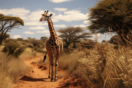 Exotic nature of Africa flora and fauna biodiversity savannahs elephants, lions, giraffes, tiger zebra dense rainforests landscape beautiful pretty rarely sunrise sunset sky vibrant cultureの素材