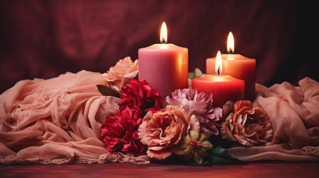 Candlemas day. February 2nd, marks the presentation of Jesus at the Temple and the purification of the Virgin Mary, blessing of candles. banner, copy space, greeting card, backgroundの素材