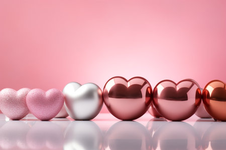 Valentine's day, Love Day, celebrating on February 14, feelings of love and friendship, sending cards and gifts to a loved one, romance, heart, red roses, balloons, banner, copy space, greeting cardの素材
