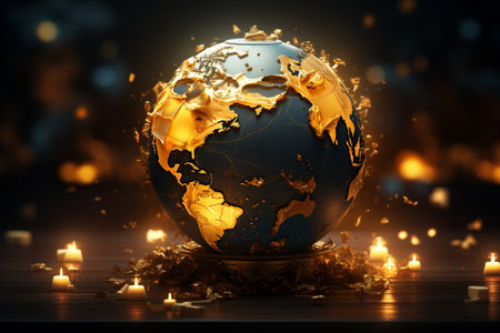 Earth hour draw attention to environmental issues turn off unnecessary lights and electrical devices for one hour, star save environment nature planet world ecology blackout dark lamp sky candleの素材