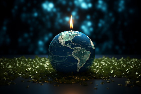 Earth hour draw attention to environmental issues turn off unnecessary lights and electrical devices for one hour, star save environment nature planet world ecology blackout dark lamp sky candleの素材