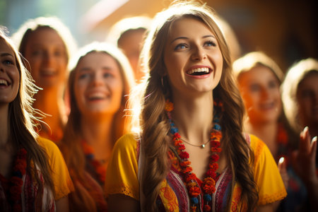 Ukrainian culture, a set of spiritual and material values created by people throughout its history, holidays and customs, heritage, embroidery, mountains, happiness beautiful dressの素材