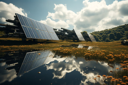 A solar cell is a photovoltaic module that collects sunlight and uses it to generate electricity sun wind and solar systems nature beautiful, alternative global ecology energyの素材