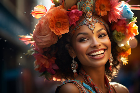 Colombian festivities, colorful months of the year, Christmas, Feria de Cal, explosion of music and color, enjoy the famous Carnavales de Barranquilla. happy, emotion, incredible beautiful.の素材