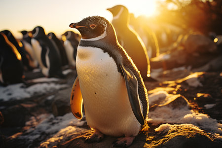Antarctica harsh and extreme environment, cold temperatures, strong winds, flora and fauna, penguin, nature and animals snow walrus ice birds fishesの素材
