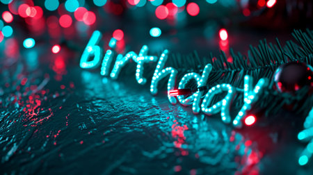 happy birthday text banner poster greeting card copy space background cake balloons party celebration, congratulating, present colors funny enjoy blessings holiday giftの素材