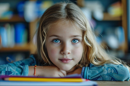 school children girl bboy study, happy pretty cute cool, glasses, backpack apple pen pencil books notebooks student writing kid classroom intellect primary start and end of school bellの素材