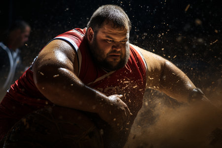 Fat, overweight people man woman boy girl do sport, training, care about yourself, body positive fitness gym progress plus size activity diet exercise wellnessの素材