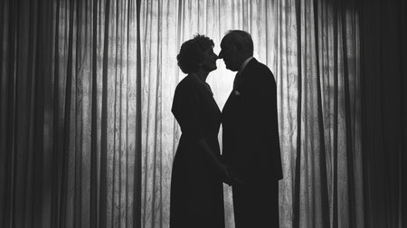 wedding of pensioners, senior elder marriage wedlock cute happy cheerful joyful couple woman man, bride and groom, old age, together, smiling dress suit loveの素材