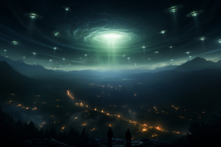 Alien, alien from other planets, from outer space, stranger. unidentified flying object, UFO, space scary star horror funny futuristic anomaly fear shipの素材