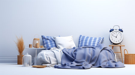 Sleep day, asleep and health problems, insomnia, soft bed time night lazy pillow comfort room, relax melatonin, woman man girl boy, moon star, banner copy space greeting card backgroundの素材