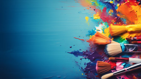 World Art Day, honor contributions of artists and promote the importance of art in our lives, paints work pencils drawings crayons, pretty cute beautifulの素材