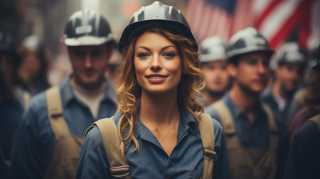 Labor Day. sign of remembrance of labor protests in Chicago. celebrating on first Monday of September, US honors the American worker and says goodbye to summer.の素材