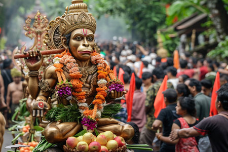 Hanuman Jayanti Hindu festival celebrating birth of deity, one of the protagonists of the Ramayana, religion believe india hinduism god buddhismの素材