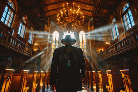 Sacred reflection: Yom Kippur, a solemn jewish holiday atonement and reconciliation, intense prayer, fasting, and introspection, personal and communal purification.の素材