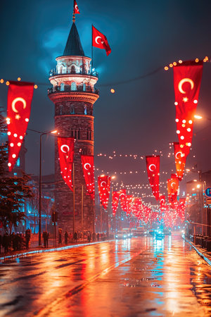 National unity: 29 ekim, Turkey's republic day with vibrant festivities, the nation's history, achievements, and the spirit of unity and progress that defines the Turkish republic.の素材