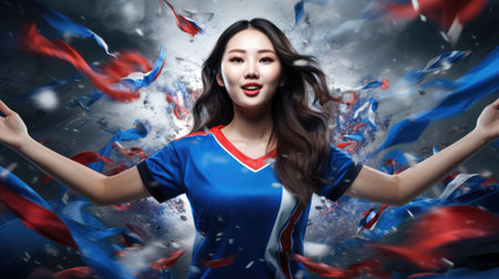 Liberation celebration: South Korean Independence day, end of Japanese colonial rule with patriotic events, cultural displays, national pride, honoring struggle and resilience of the Korean people.の素材