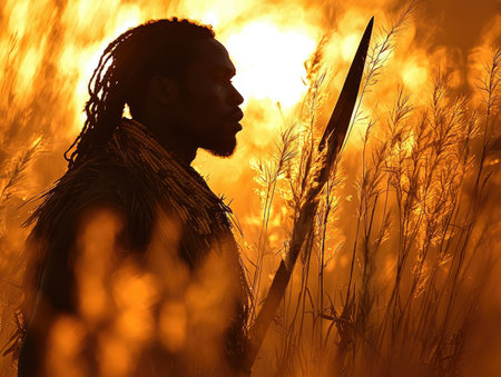 Cultural pride: zulu tribe, rich heritage and traditions of one of Africa's most influential ethnic groups, warrior spirit, vibrant ceremonies, and deep-rooted cultural identity.の素材