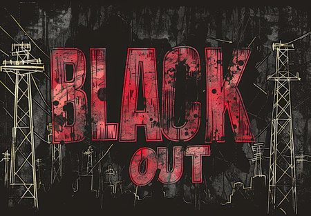 Power outage: blackout, an unexpected interruption in electricity supply, widespread darkness, daily activities, and importance of emergency preparedness and energy resilience.の素材