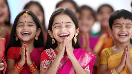 Prosperity ritual: Labh Pancham, celebrating the auspicious day with prayers and rituals, blessings for success and good fortune, formal resumption of business activities after Diwali.の素材