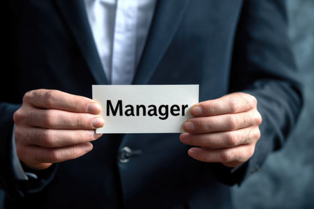 Leadership role: text manager, overseeing team dynamics and operational efficiency, goals are met through strategic planning, effective communication, fostering a collaborative work environmentの素材