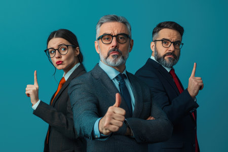 Workplace buzz: business people reacting with gossip, subtle exchanges spread quickly among colleagues, influencing opinions, and shaping the corporate atmosphere in unseen ways.の素材