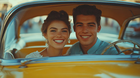 Timeless snapshots: old fashioned photograph from a 60s or 70s wedding, capturing the essence of love and nostalgia that freeze cherished moments in the elegance of past eras.の素材