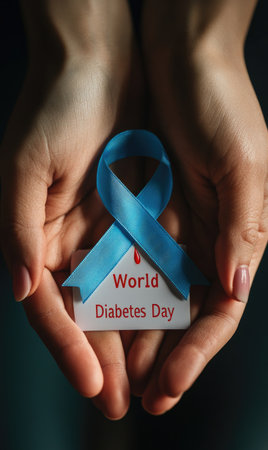 Health awareness: diabetes day, importance of prevention, management, and education, uniting communities worldwide to raise awareness about diabetes and promote healthier lifestyles.の素材
