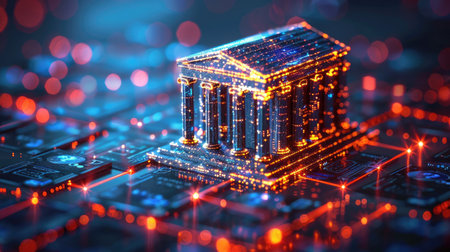 Virtual banking: digital bank, providing innovative, financial services through digital platforms, enhancing accessibility, security and personalized experiences for customers in the digital age.の素材