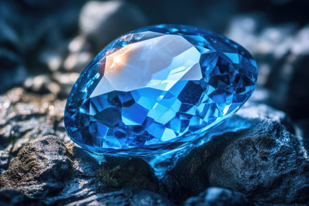 Sapphire allure: deep blue stone, the brilliance and timeless elegance of a precious gemstone, with its rich hues royalty, wisdom, and the enduring beauty of natures treasures.の素材
