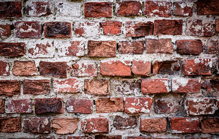 semi destroyed old brick wall