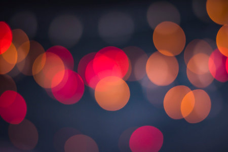 christmas defocus lights on dark backgroundの写真素材