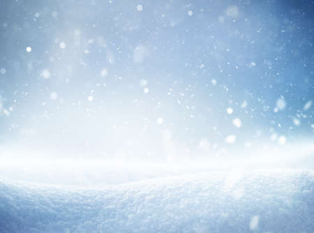 snowdrift and snowfall, winter background with copy spaceの写真素材