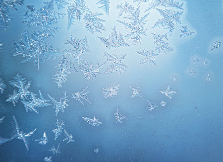frozen winter patterns on the window