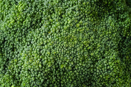 background of fresh broccoli, top viewの写真素材