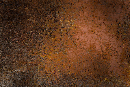 close-up of rust on an old metal surface