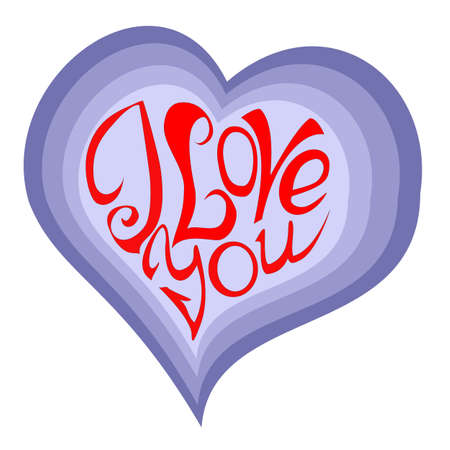 The words I love you in my heartのイラスト素材
