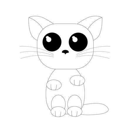 kitten drawn in the vector stands on hind legsのイラスト素材