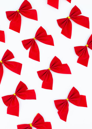 Christmas bow red color isolated on white background