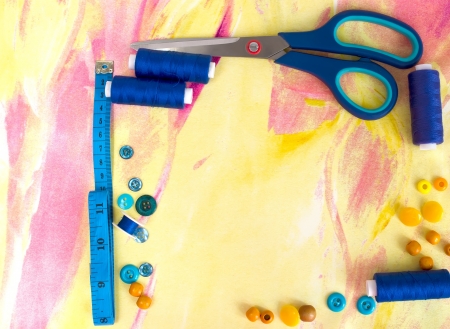 Sewing theme  Sewing tools  Sewing series の写真素材