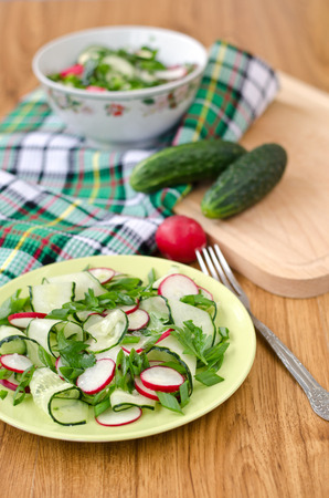 Vitamin salad with fresh of vegetables and greens.の写真素材