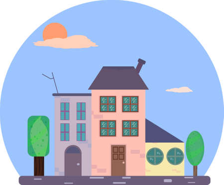 Vector house in flat styleのイラスト素材