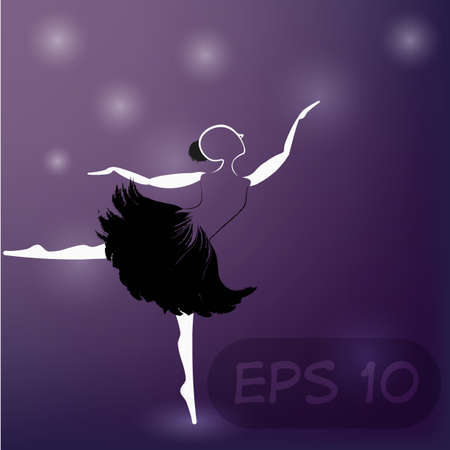 Vector ballerina on purple background.のイラスト素材