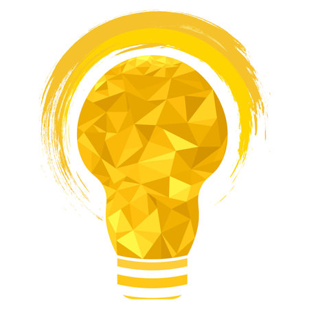 Vector Yellow light bulb polygon/