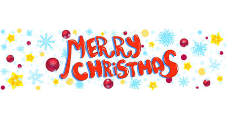 Vector Merry Christmas design with text message and colorful backdrop. Decoration snowflake pattern.のイラスト素材